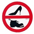 Samolepka - zákaz vstupu v obuvi
