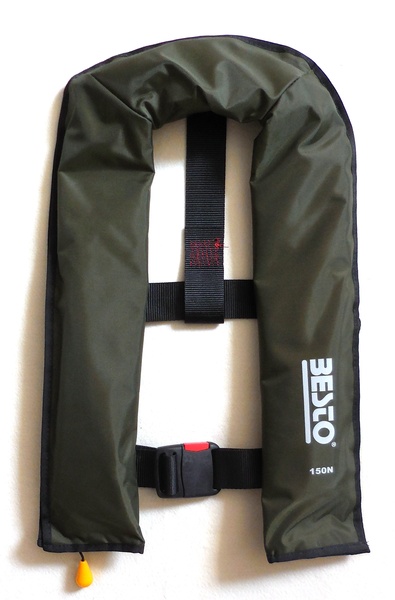 Záchranná samonafukovací vesta Besto pro rybáře s manuálním ovládáním