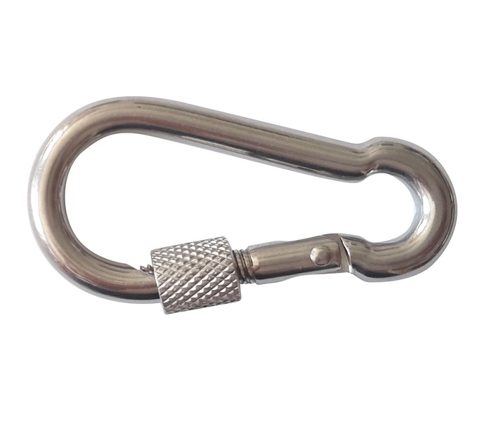 Karabina nerezová 80x8mm bez oka šroubovací